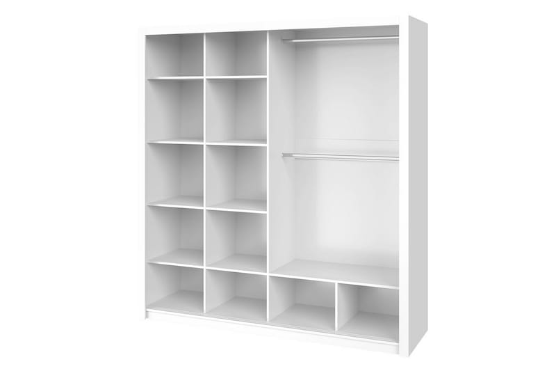 Garderob Barriga 200 cm med Spegel - Vit - Förvaring - Garderober & garderobssystem