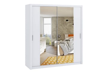 Garderob Barriga 220 cm med Spegel - Vit - Förvaring - Garderober & garderobssystem