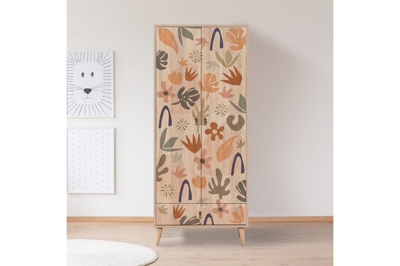 Bertoaria Garderob 80x190 cm Brun - Hanah Home - Förvaring - Garderober & garderobssystem