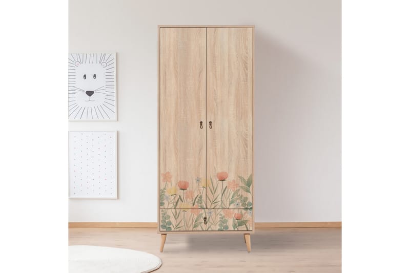 Garderob Bertoaria 80x190 cm Brun - Hanah Home - Förvaring - Garderober & garderobssystem