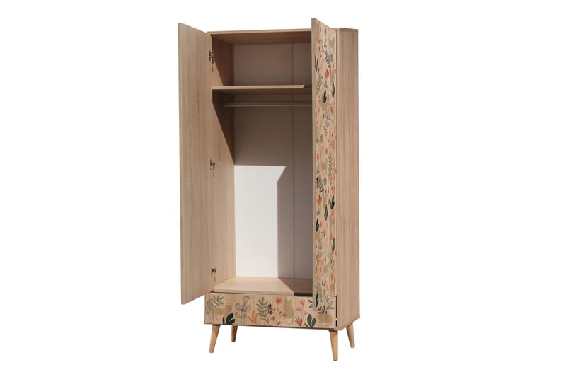 Garderob Bertoaria 80x190 cm Brun - Hanah Home - Förvaring - Garderober & garderobssystem