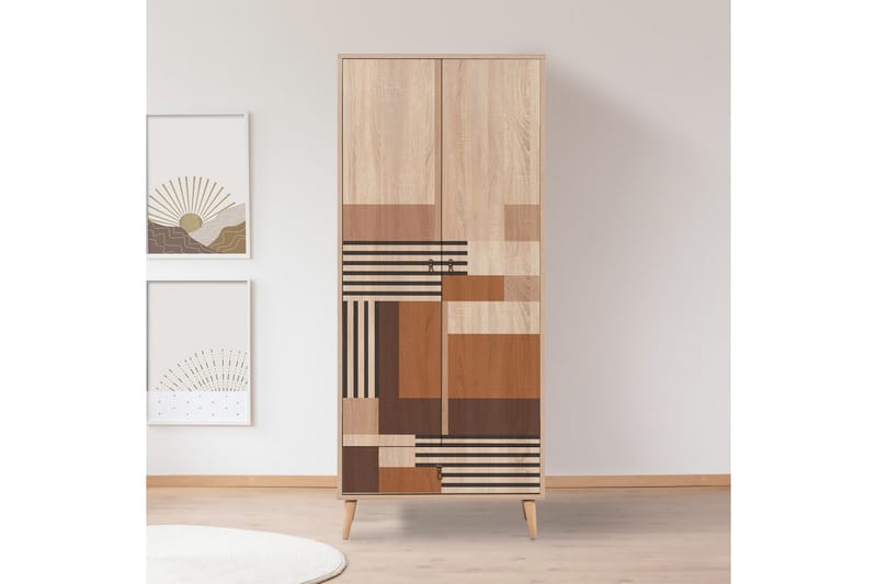 Garderob Bertoaria 80x190 cm Brun - Hanah Home - Förvaring - Garderober & garderobssystem