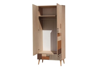 Garderob Bertoaria 80x190 cm Brun - Hanah Home - Förvaring - Garderober & garderobssystem