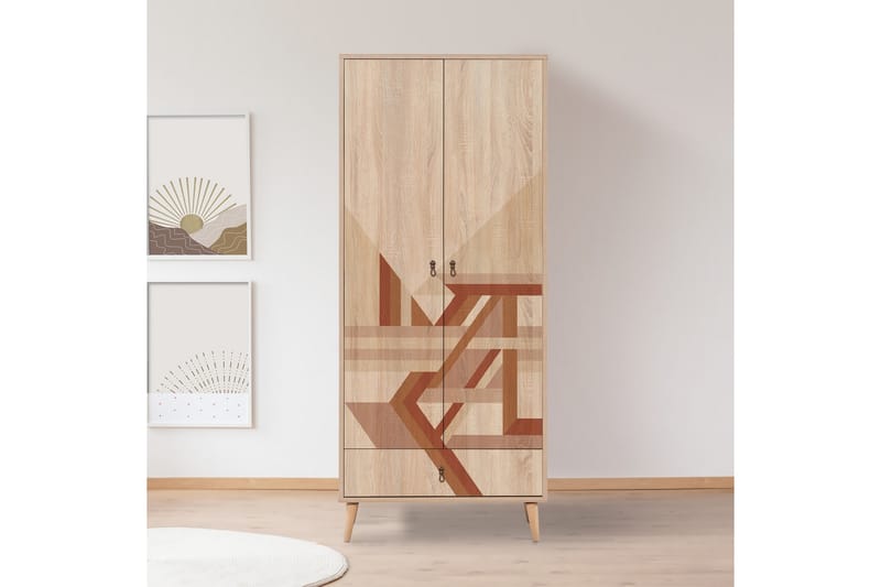 Garderob Bertoaria 80x190 cm Brun - Hanah Home - Förvaring - Garderober & garderobssystem