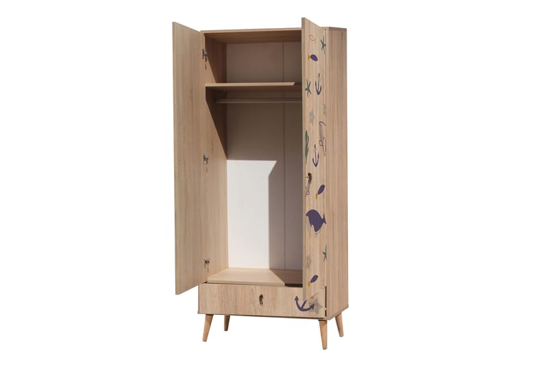 Garderob Bertoaria 80x190 cm Brun - Hanah Home - Förvaring - Garderober & garderobssystem