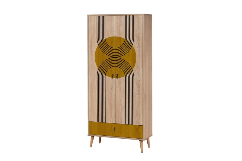 Garderob Bertoaria 80x190 cm Brun - Hanah Home - Förvaring - Garderober & garderobssystem