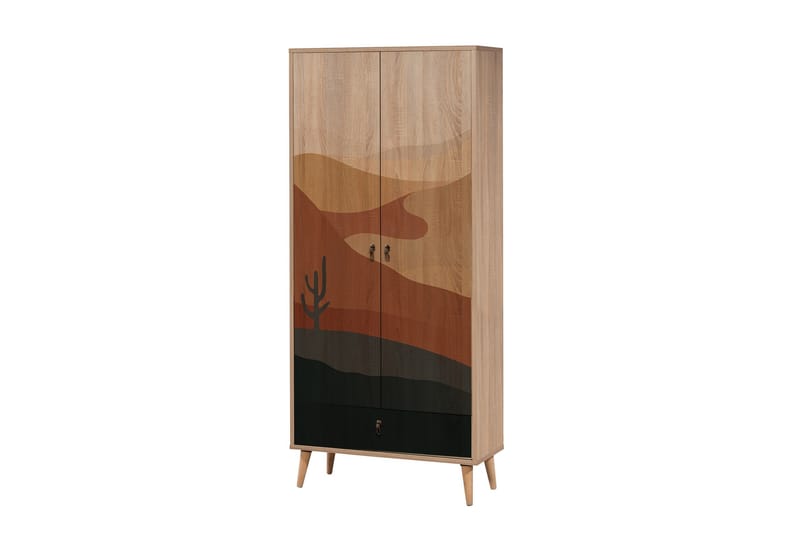 Garderob Bertoaria 80x190 cm Brun - Hanah Home - Förvaring - Garderober & garderobssystem