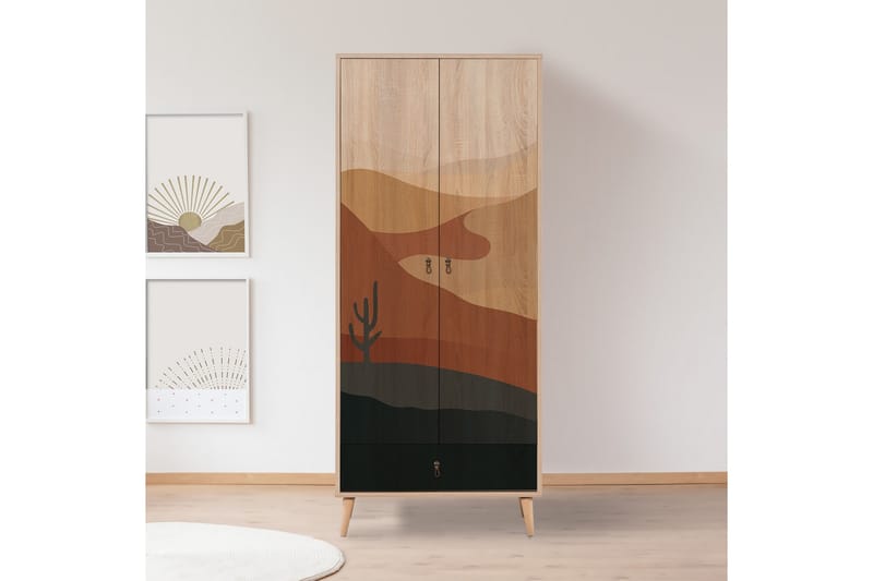 Garderob Bertoaria 80x190 cm Brun - Hanah Home - Förvaring - Garderober & garderobssystem