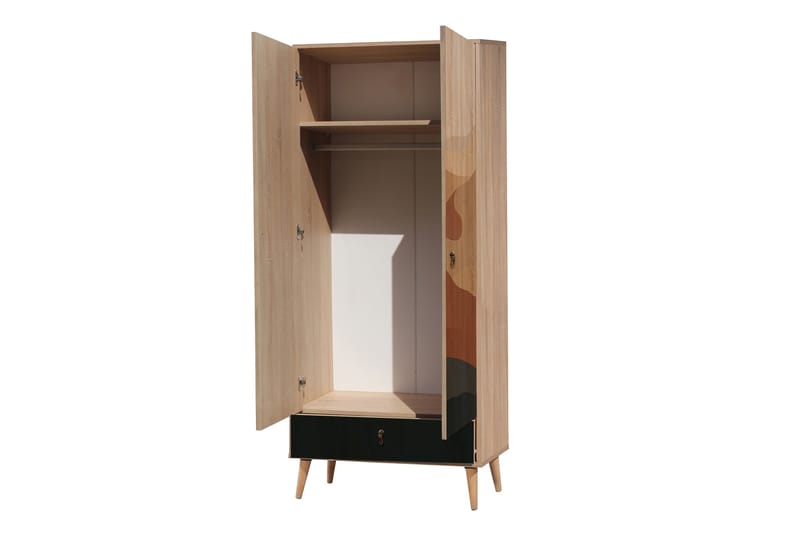 Garderob Bertoaria 80x190 cm Brun - Hanah Home - Förvaring - Garderober & garderobssystem