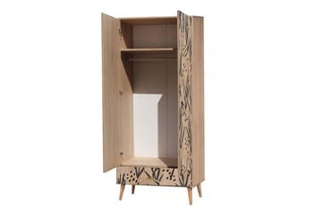 Garderob Bertoaria 80x190 cm Brun - Hanah Home - Förvaring - Garderober & garderobssystem