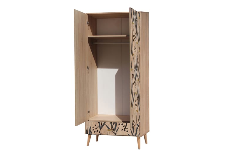 Garderob Bertoaria 80x190 cm Brun - Hanah Home - Förvaring - Garderober & garderobssystem