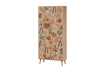 Bertoaria Garderob 80x190 cm Brun - Hanah Home - Förvaring - Garderober & garderobssystem