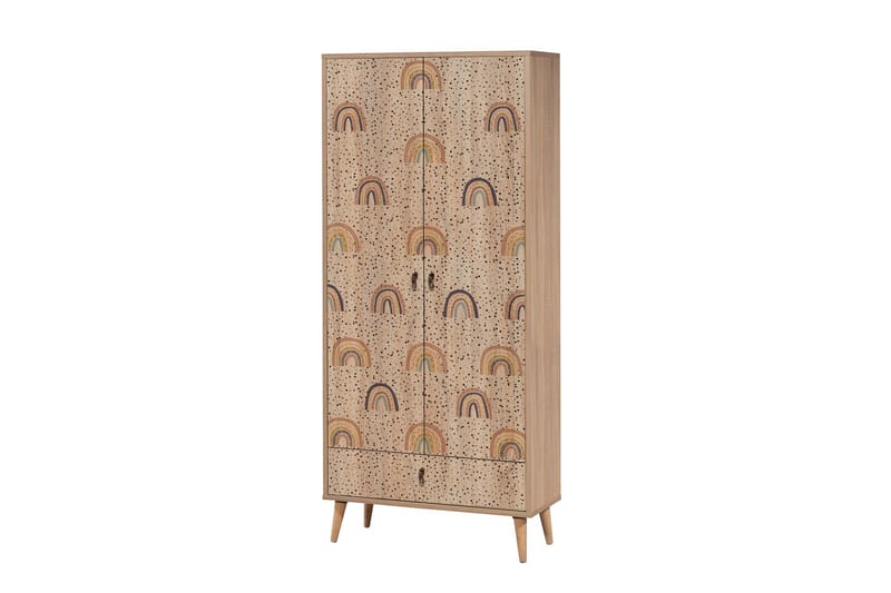 Bertoaria Garderob 80x190 cm Brun - Hanah Home - Förvaring - Garderober & garderobssystem