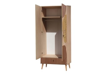 Bertoaria Garderob 80x190 cm Brun - Hanah Home - Förvaring - Garderober & garderobssystem