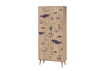 Bertoaria Garderob 80x190 cm Brun