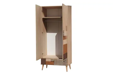 Bertoaria Garderob 80x190 cm Brun - Hanah Home - Förvaring - Garderober & garderobssystem