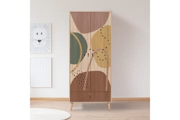 Bertoaria Garderob 80x190 cm Brun - Hanah Home - Förvaring - Garderober & garderobssystem
