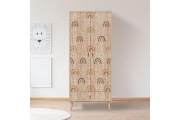 Bertoaria Garderob 80x190 cm Brun - Hanah Home - Förvaring - Garderober & garderobssystem