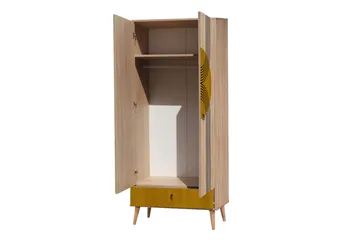 Bertoaria Garderob 80x190 cm Brun - Hanah Home - Förvaring - Garderober & garderobssystem