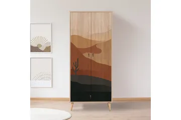 Bertoaria Garderob 80x190 cm Brun - Hanah Home - Förvaring - Garderober & garderobssystem