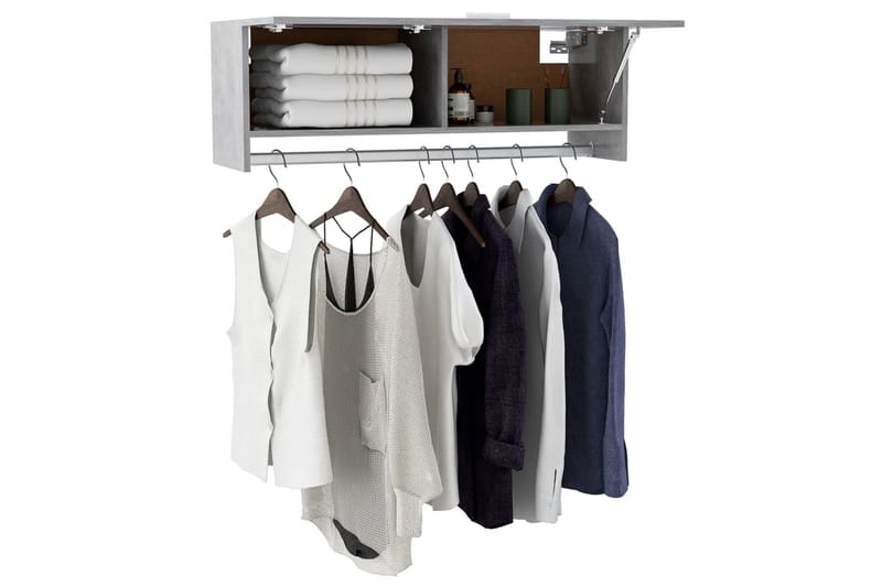 Garderob betonggrå 100x32,5x35 cm spånskiva - Betonggrå - Garderober & garderobssystem - Garderobsskåp
