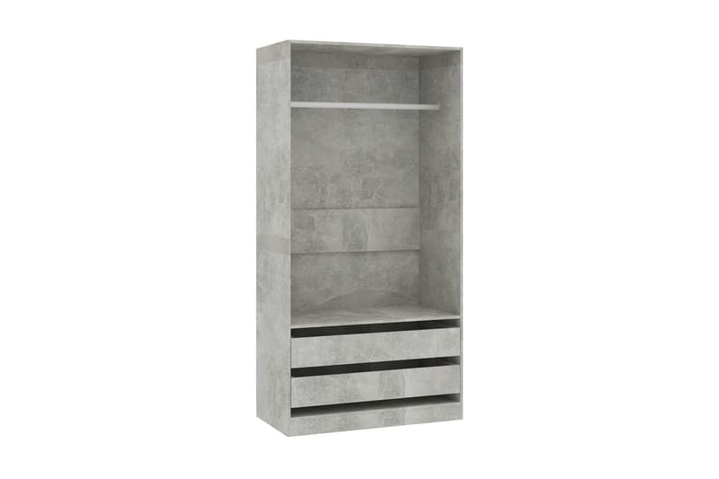 Garderob betonggrå 100x50x200 cm spånskiva - Grå - Garderober & garderobssystem - Garderobsskåp