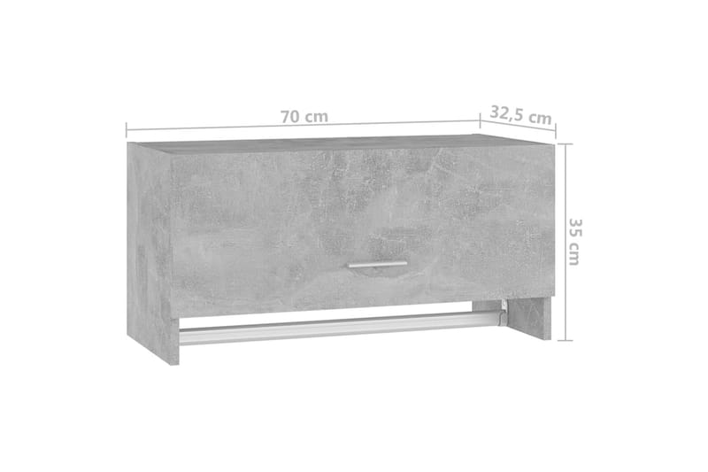 Garderob betonggrå 70x32,5x35 cm spånskiva - Betonggrå - Garderober & garderobssystem - Garderobsskåp
