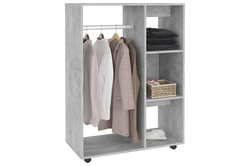 Garderob betonggrå 80x40x110 cm spånskiva - Betonggrå - Garderober & garderobssystem - Garderobsskåp