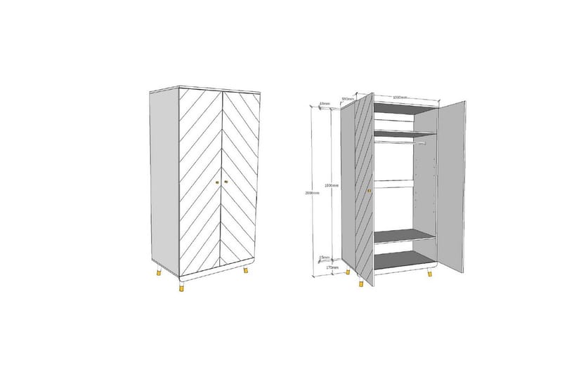Garderob Billy Vit 2 dörrar - 2 dörrar - Förvaring - Garderober & garderobssystem