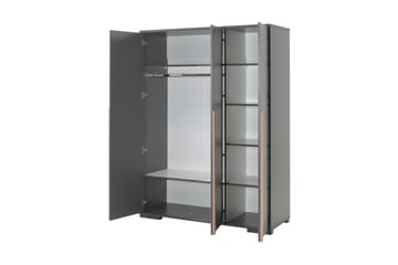 Garderob Buhult 146 cm - Grå - Förvaring - Garderober & garderobssystem