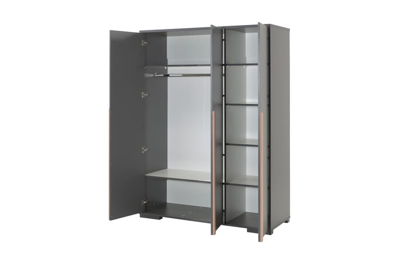 Garderob Buhult 146 cm - Grå - Förvaring - Garderober & garderobssystem