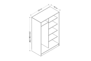 Garderob Cambrian 120 cm - Svart/Vit - Förvaring - Garderober & garderobssystem