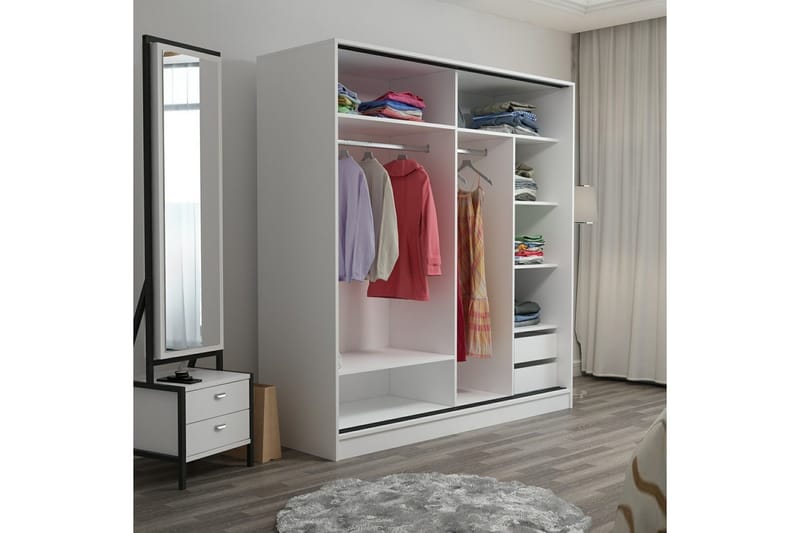 Garderob Cambrian 220 cm - Brun/Vit - Garderober & garderobssystem - Garderobsskåp