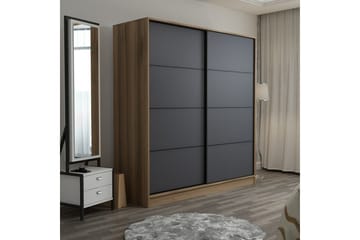 Garderob Cambrian 220 cm - Grå/Ek - Förvaring - Garderober & garderobssystem