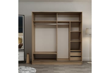 Garderob Cambrian 220 cm - Grå/Ek - Förvaring - Garderober & garderobssystem