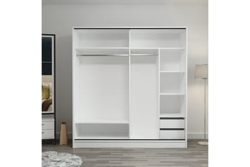 Garderob Cambrian 220 cm - Grå/Vit - Förvaring - Garderober & garderobssystem
