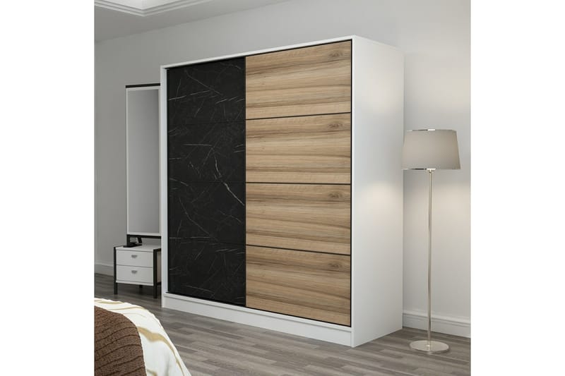 Garderob Cambrian 220 cm - Svart/Brun - Förvaring - Garderober & garderobssystem