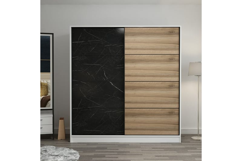 Garderob Cambrian 220 cm - Svart/Brun - Förvaring - Garderober & garderobssystem