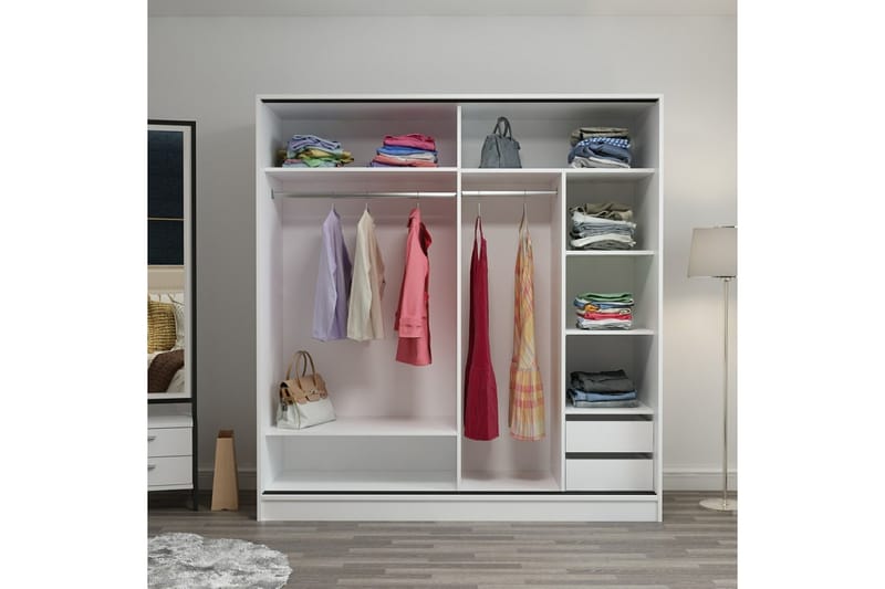 Garderob Cambrian 220 cm - Vit - Garderober & garderobssystem - Garderobsskåp