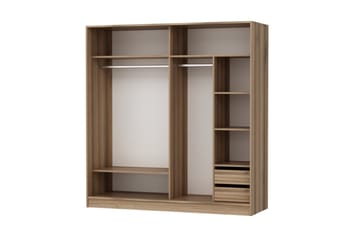 Garderob Cambrian 220 cm - Vit/Brun/Ek - Förvaring - Garderober & garderobssystem