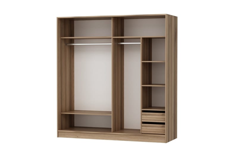 Garderob Cambrian 220 cm - Vit/Brun/Ek - Förvaring - Garderober & garderobssystem