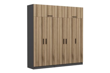 Garderob Cambrian 225 cm - Brun/Grå - Förvaring - Garderober & garderobssystem