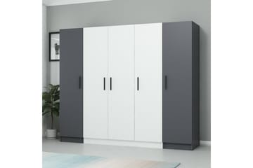 Garderob Cambrian 225 cm - Vit/Grå - Förvaring - Garderober & garderobssystem