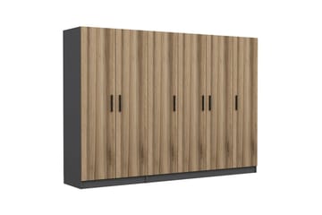 Garderob Cambrian 270 cm - Brun/Grå - Förvaring - Garderober & garderobssystem