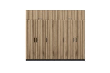Garderob Cambrian 270 cm - Brun/Grå - Förvaring - Garderober & garderobssystem