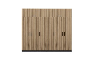 Garderob Cambrian 270 cm - Brun/Grå - Förvaring - Garderober & garderobssystem