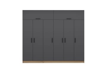 Garderob Cambrian 270 cm - Grå/Brun - Förvaring - Garderober & garderobssystem