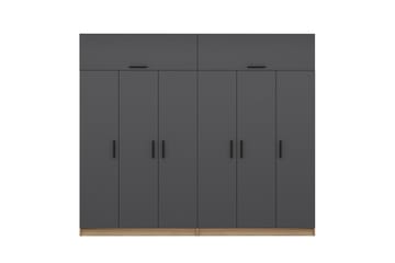 Garderob Cambrian 270 cm - Grå/Brun - Förvaring - Garderober & garderobssystem
