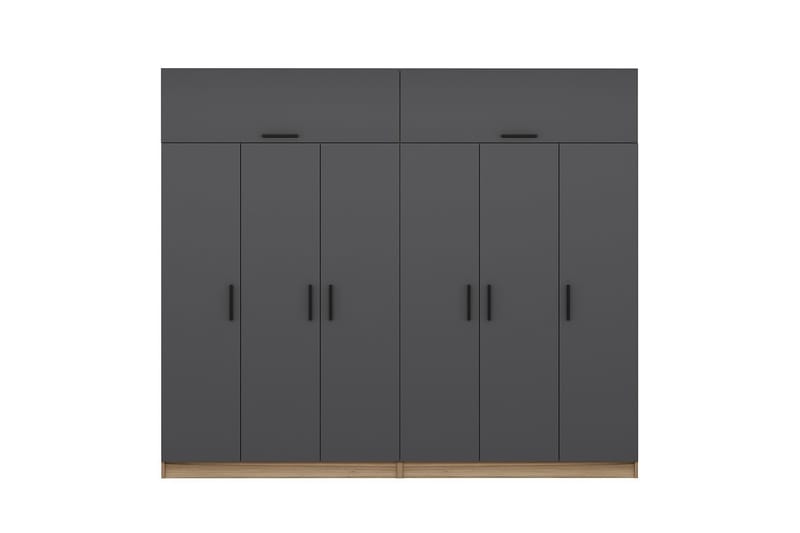 Garderob Cambrian 270 cm - Grå/Brun - Förvaring - Garderober & garderobssystem