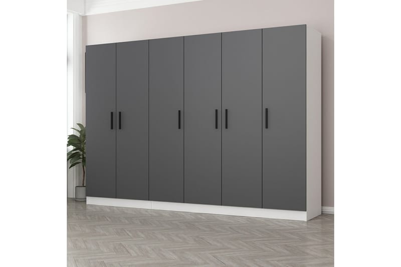 Garderob Cambrian 270 cm - Grå/Vit - Förvaring - Garderober & garderobssystem